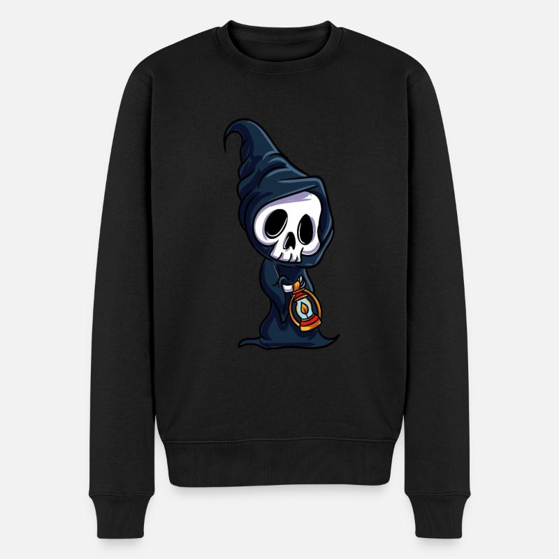 Skelett Halloween - Männer Premium Bio Pullover - Schwarz