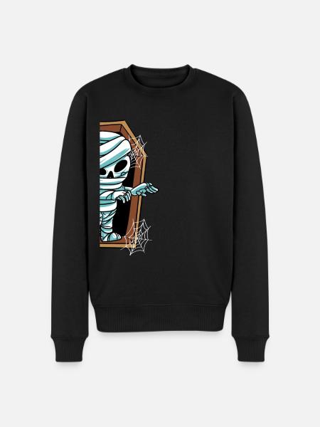 Mummy in the grave Halloween - Men's Premium Organic Jumper - black