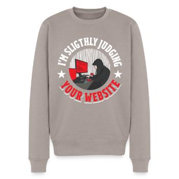 Software Developer Coder - Men's Premium Organic Jumper - taupe - Front - Nico (187cm)