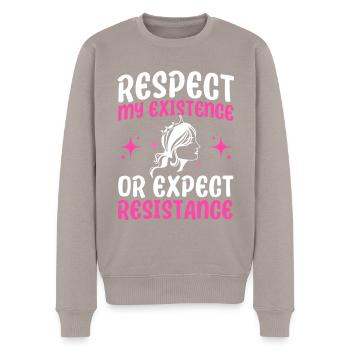 Rechte der Frauen Ermächtigung Feministisch Gesche - Männer Premium Bio Pullover - Taupe - Vorne - Nico (187cm)