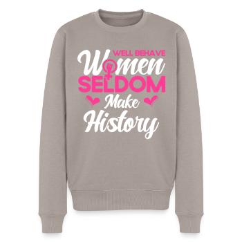 Rechte der Frauen Feministisch Ermächtigung Gesche - Männer Premium Bio Pullover - Taupe - Vorne - Nico (187cm)