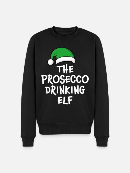 The Prosecco Drinking Elf - Men's Premium Organic Jumper - black