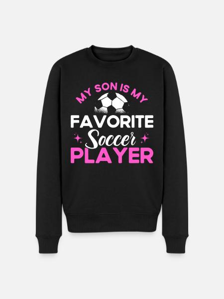 Fußball Mama Mutter Sohn Geschenk - Männer Premium Bio Pullover - Schwarz