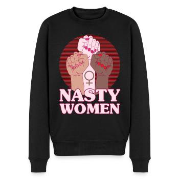 Ermächtigung Gleichberechtigung der Geschlechter F - Männer Premium Bio Pullover - Schwarz - Vorne - Nico (187cm)