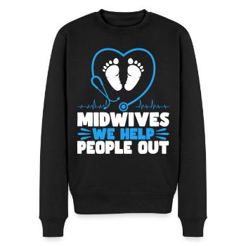 Doula Geburtshelferin Geburtshelfer Geschenk - Männer Premium Bio Pullover - Schwarz - Vorne - Nico (187cm)