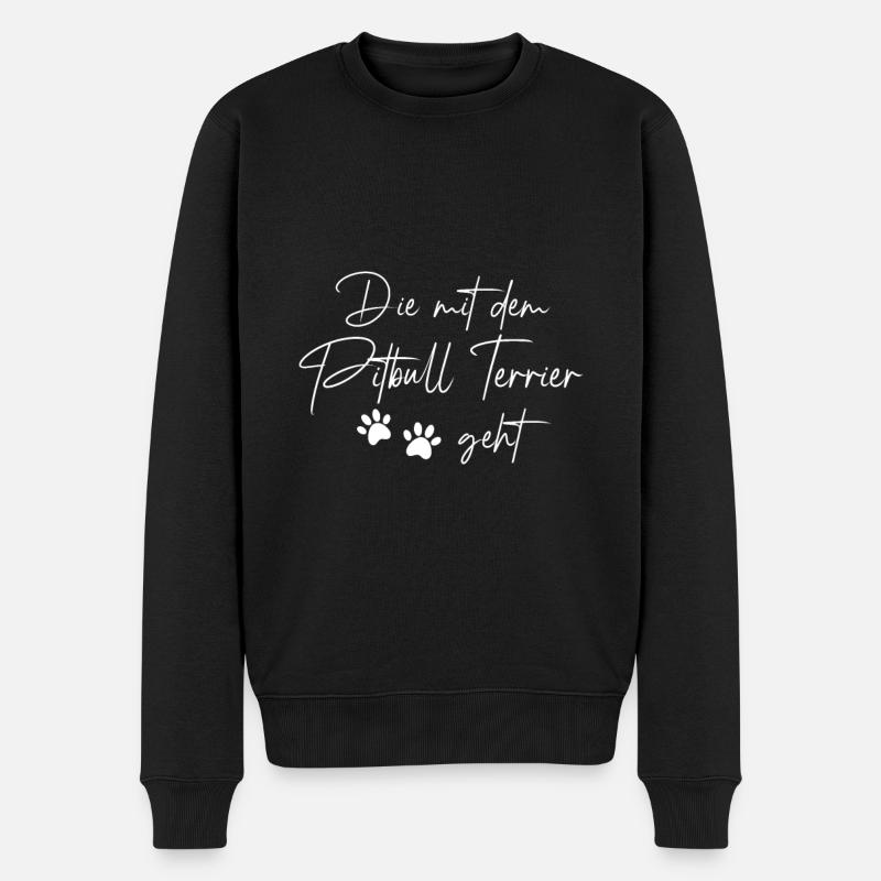 Pitbull Terrier - Männer Premium Bio Pullover - Schwarz