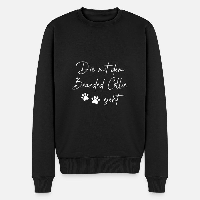 Bearded Collie - Männer Premium Bio Pullover - Schwarz