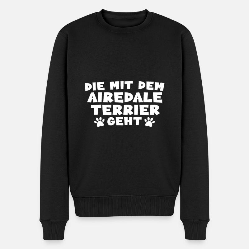 Airedale Terrier - Männer Premium Bio Pullover - Schwarz