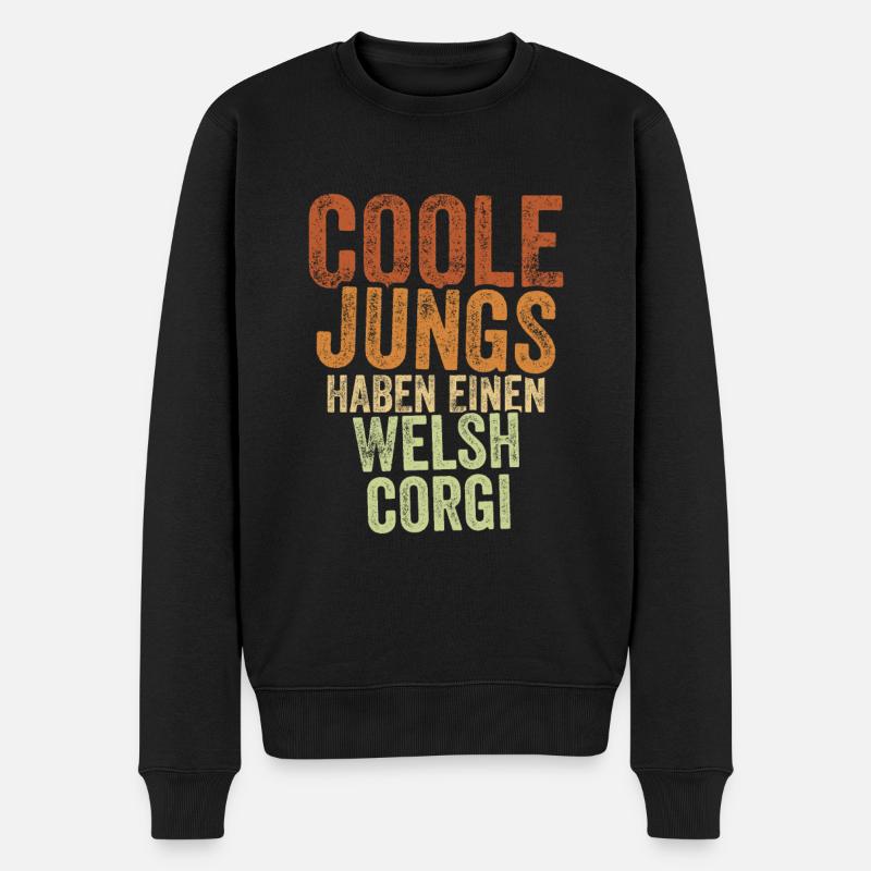 Welsh Corgi - Männer Premium Bio Pullover - Schwarz
