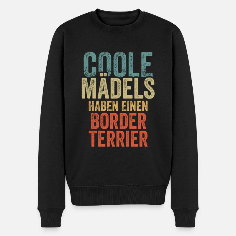 Border Terrier - Männer Premium Bio Pullover - Schwarz
