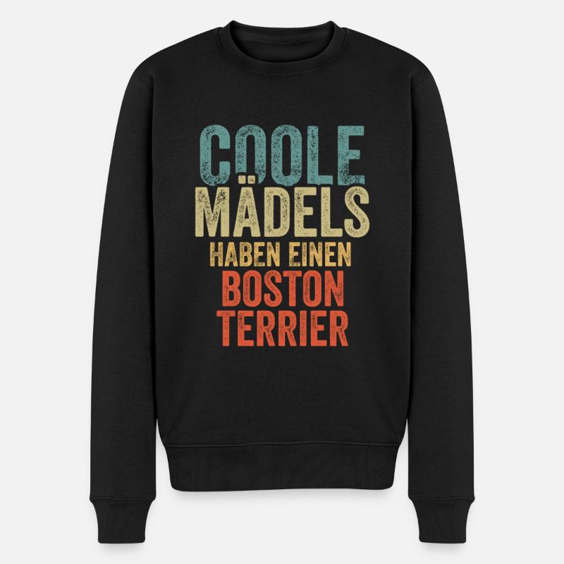 Boston Terrier - Männer Premium Bio Pullover - Schwarz