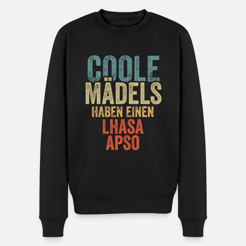 Lhasa Apso - Männer Premium Bio Pullover - Schwarz