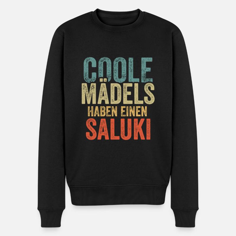 Saluki - Männer Premium Bio Pullover - Schwarz