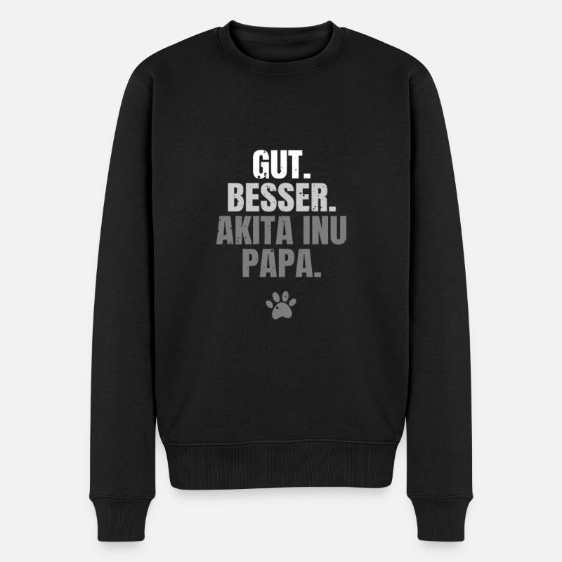Akita Inu - Männer Premium Bio Pullover - Schwarz