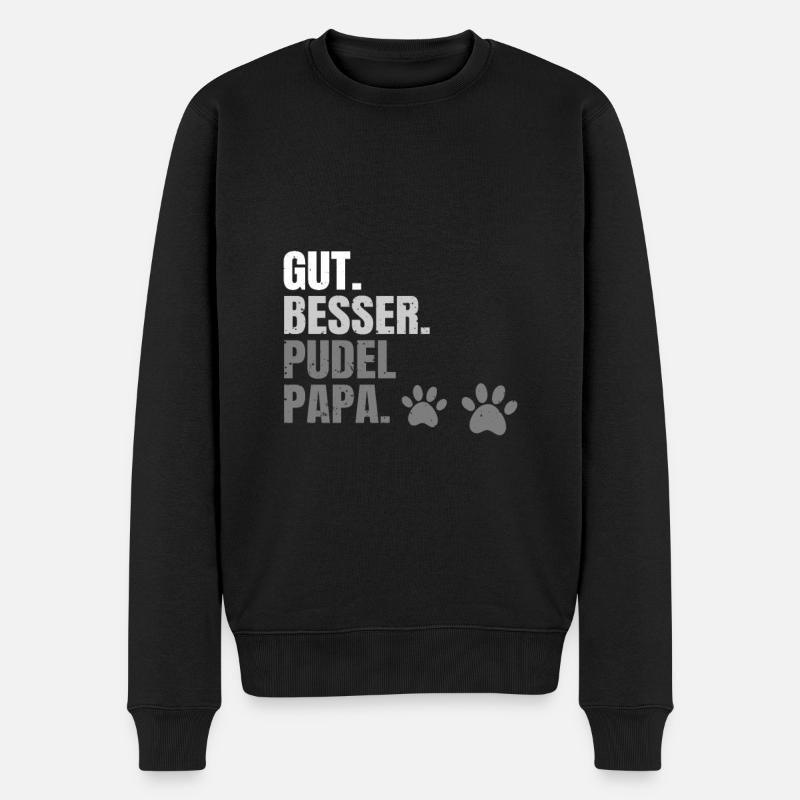 Pudel - Männer Premium Bio Pullover - Schwarz