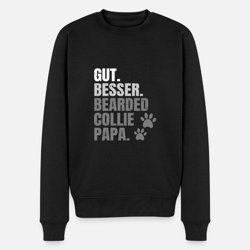 Bearded Collie - Männer Premium Bio Pullover - Schwarz