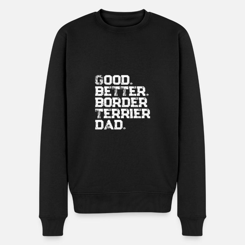 Border Terrier - Männer Premium Bio Pullover - Schwarz