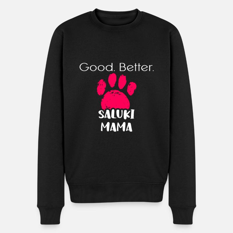 Saluki - Männer Premium Bio Pullover - Schwarz