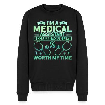 Zertifizierte medizinische Assistentin Medizinisch - Männer Premium Bio Pullover - Schwarz - Vorne - Nico (187cm)