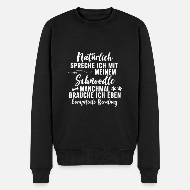 Natürlich spreche Ich mit mein Schnoodle - Männer Premium Bio Pullover - Schwarz