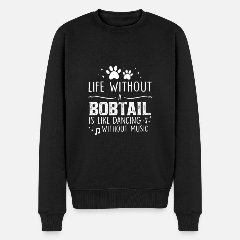 Life without Bobtail - Männer Premium Bio Pullover - Schwarz