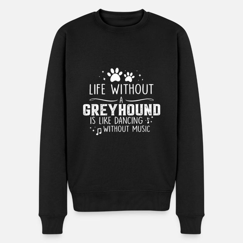 Life without Greyhound - Männer Premium Bio Pullover - Schwarz