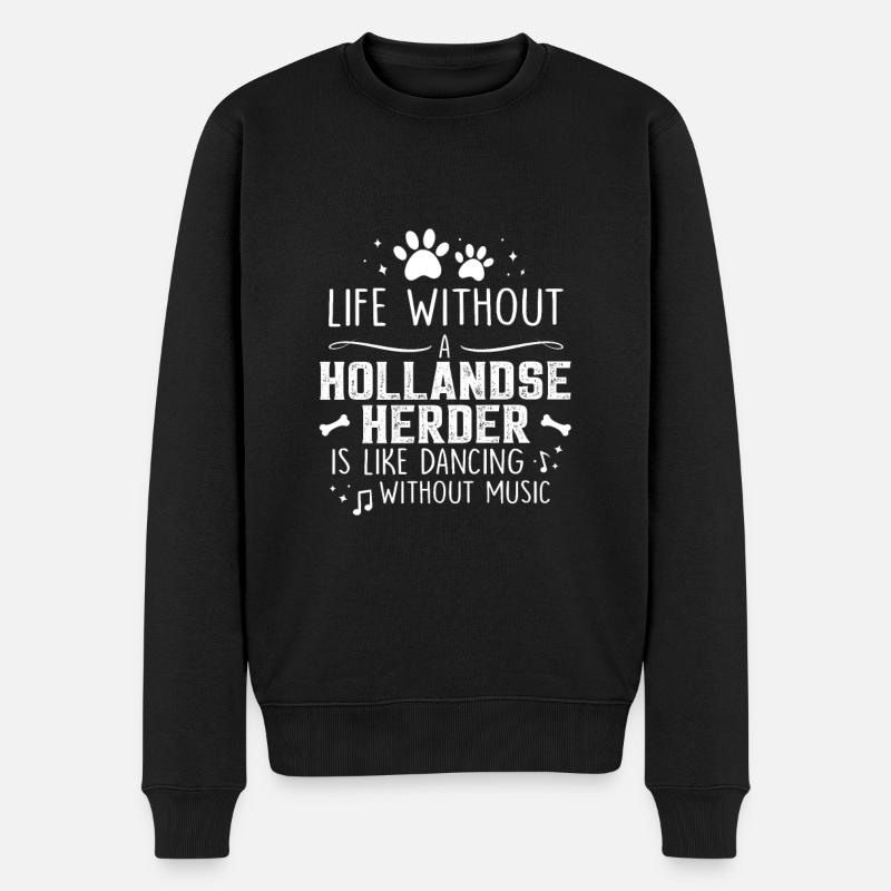 La vie sans Hollandse Herder - Pull Premium bio Homme - noir