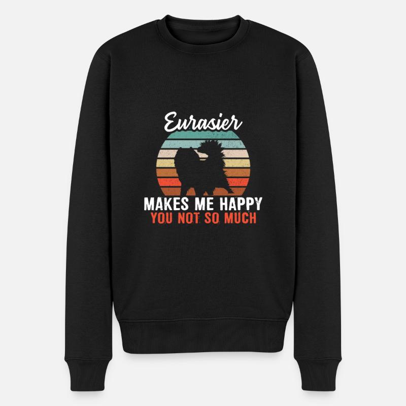 Eurasier me rend heureux toi pas tellement - Pull Premium bio Homme - noir