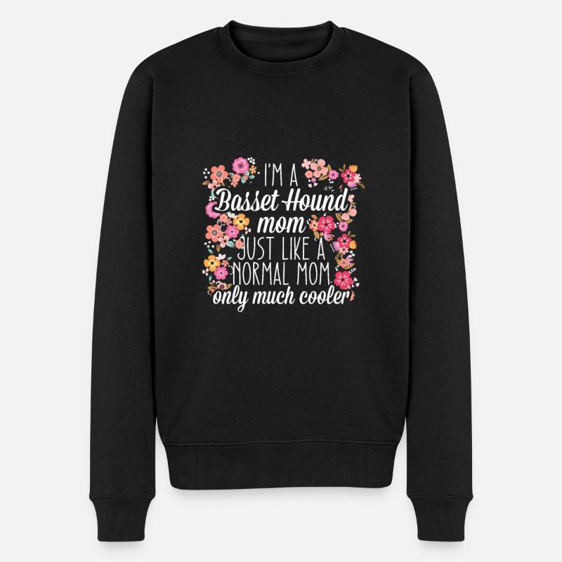 Basset Hound Maman - Pull Premium bio Homme - noir