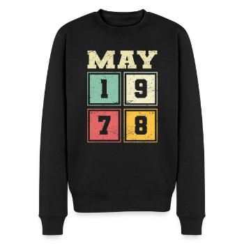 45th birthday May Vintage 1978 Vintage - Men's Premium Organic Jumper - black - Front - Nico (187cm)