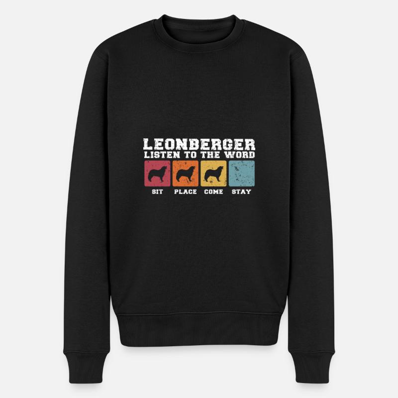 Leonberger listen to the word - Männer Premium Bio Pullover - Schwarz