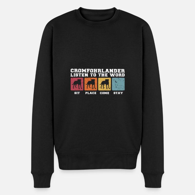 Cromfohrlander listen to the word - Männer Premium Bio Pullover - Schwarz