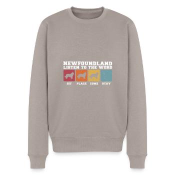Les Terre-Neuviens écoutent le mot - Pull Premium bio Homme - taupe - Devant - Nico (187cm)