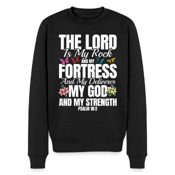 Religiös Inspirierend Bibelvers Geschenk - Männer Premium Bio Pullover - Schwarz - Vorne - Nico (187cm)
