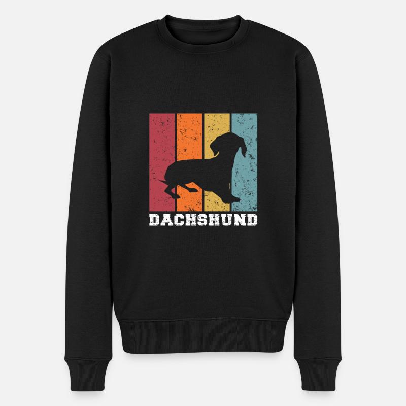 Dackel - Männer Premium Bio Pullover - Schwarz