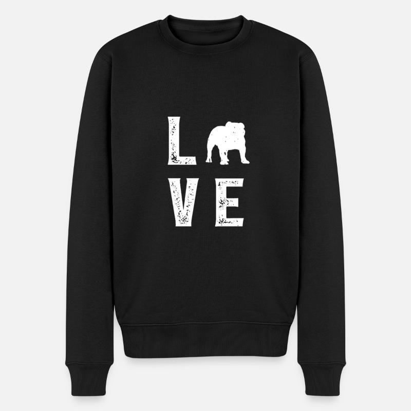 Bouledogue anglais Amour - Pull Premium bio Homme - noir