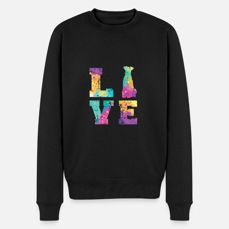 Airedale Terrier Love - Männer Premium Bio Pullover - Schwarz