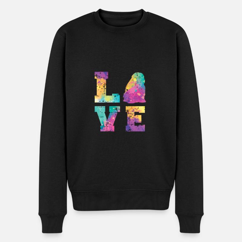 Bobtail Love - Männer Premium Bio Pullover - Schwarz