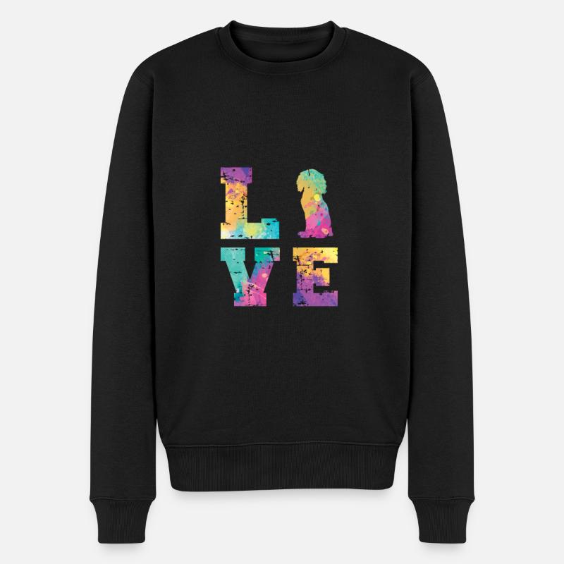 Cavalier King Charles Spaniel Love - Männer Premium Bio Pullover - Schwarz