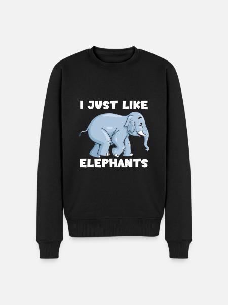 I just like elephants - Men's Premium Organic Jumper - black