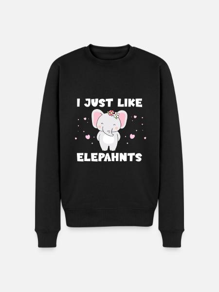 I just like elephants - Men's Premium Organic Jumper - black