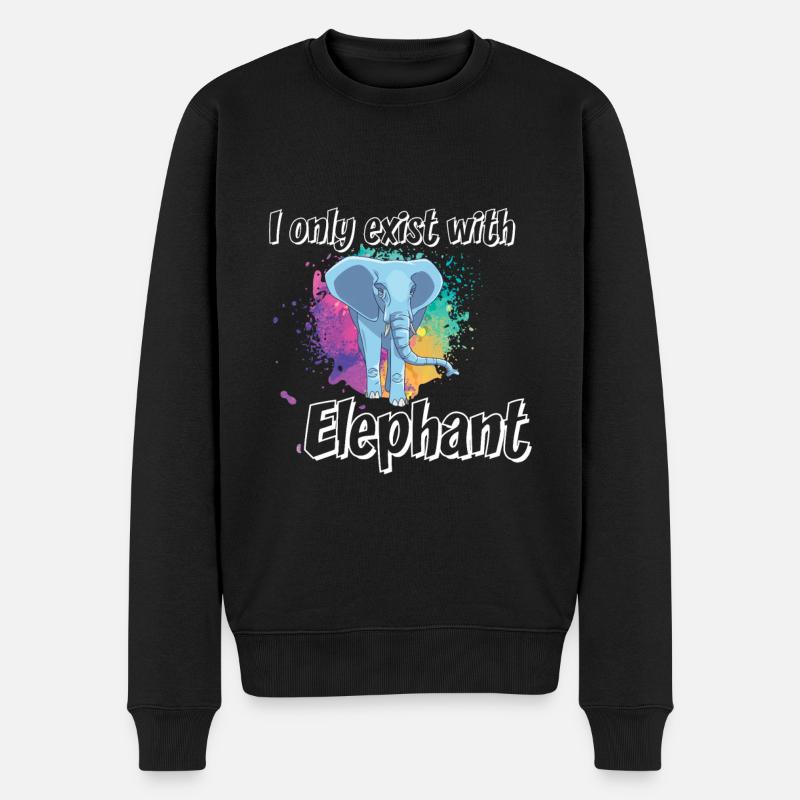 Je n’existe qu’avec l’éléphant - Pull Premium bio Homme - noir