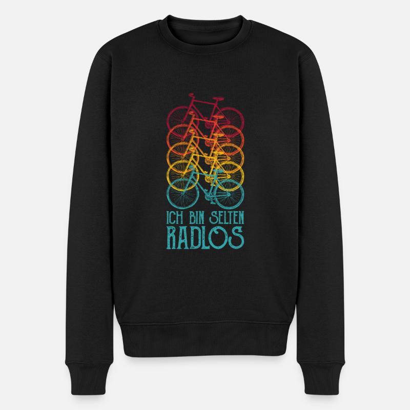 Ich bin selten Radlos - Männer Premium Bio Pullover - Schwarz