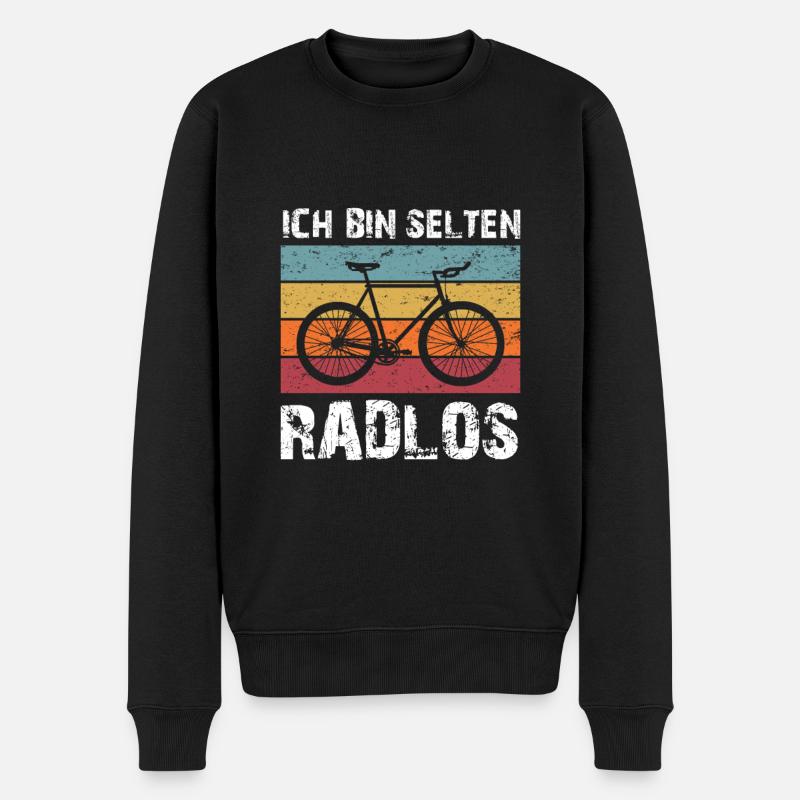 Ich bin selten Radlos - Männer Premium Bio Pullover - Schwarz