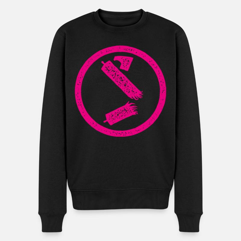 Antifa-Symbolstrahl zerstört - Männer Premium Bio Pullover - Schwarz