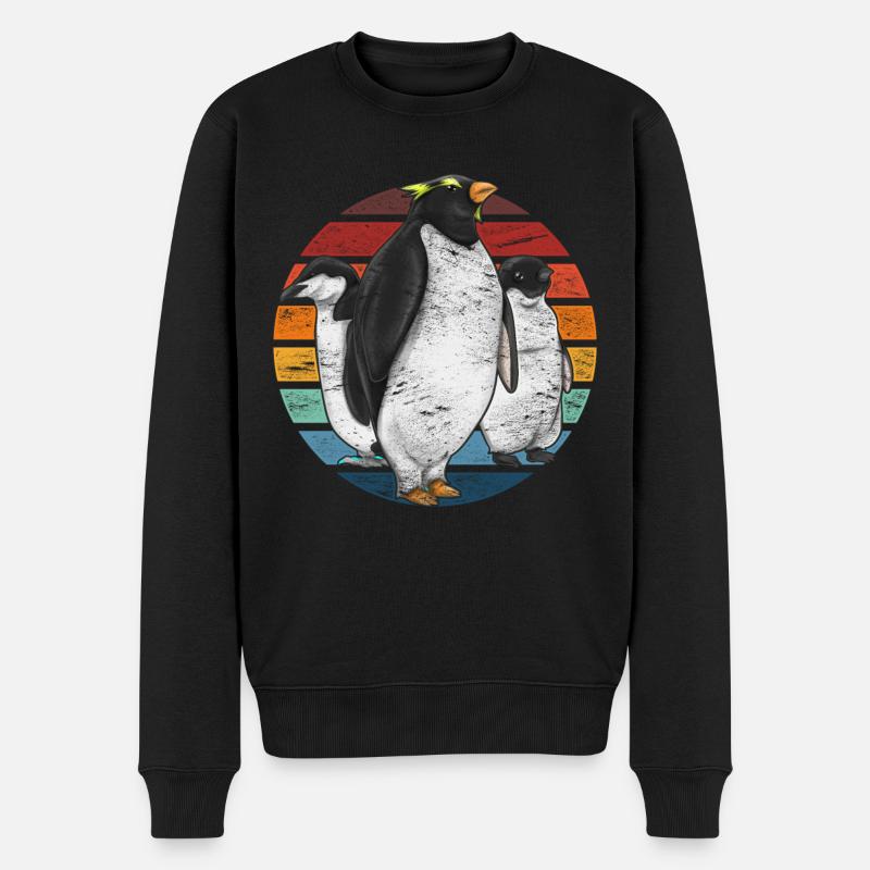 Pingouin rétro - Pull Premium bio Homme - noir