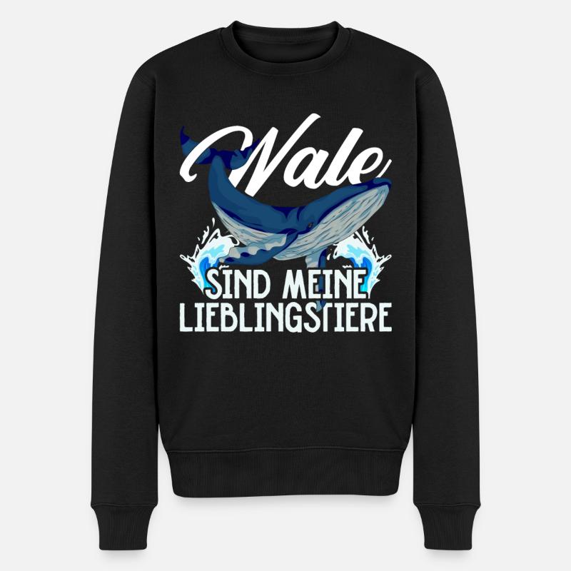 Schwertwal Lieblingstier Lustiges Geschenk Wal - Männer Premium Bio Pullover - Schwarz