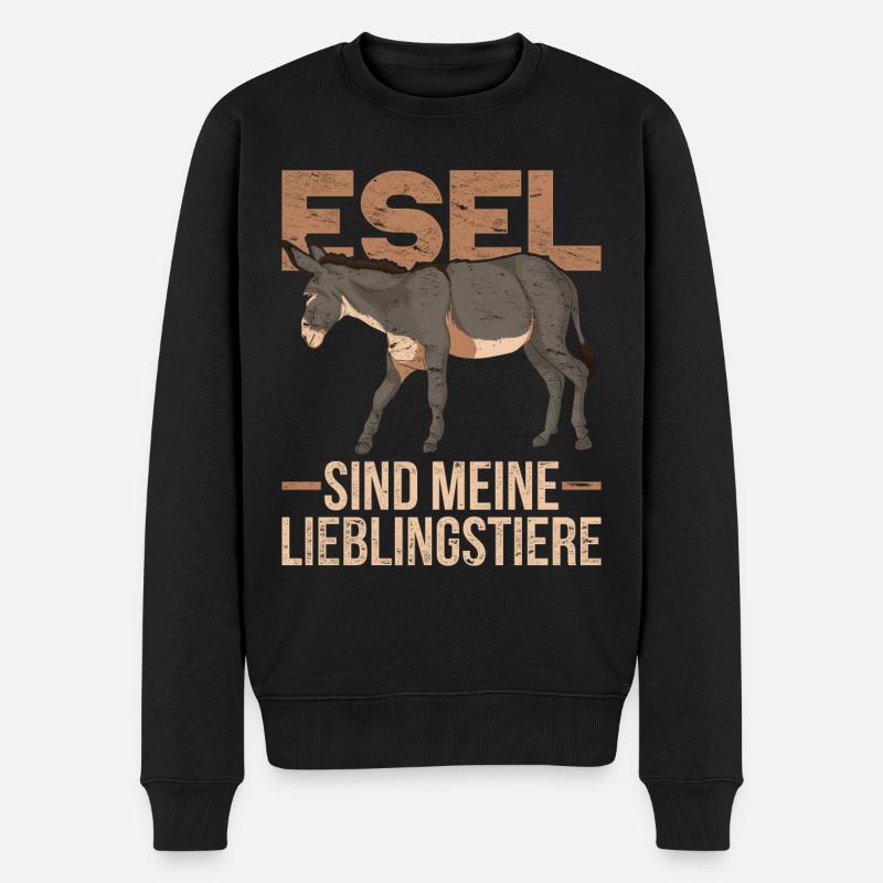 Esel sind meine Lieblingstiere Bauernhof Tier Esel - Männer Premium Bio Pullover - Schwarz