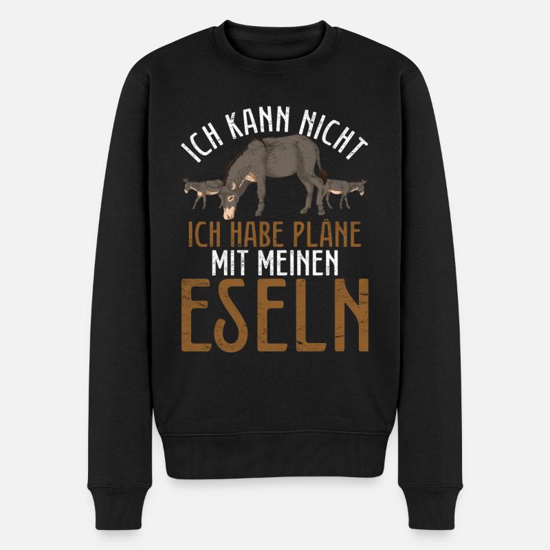 Esel - Männer Premium Bio Pullover - Schwarz