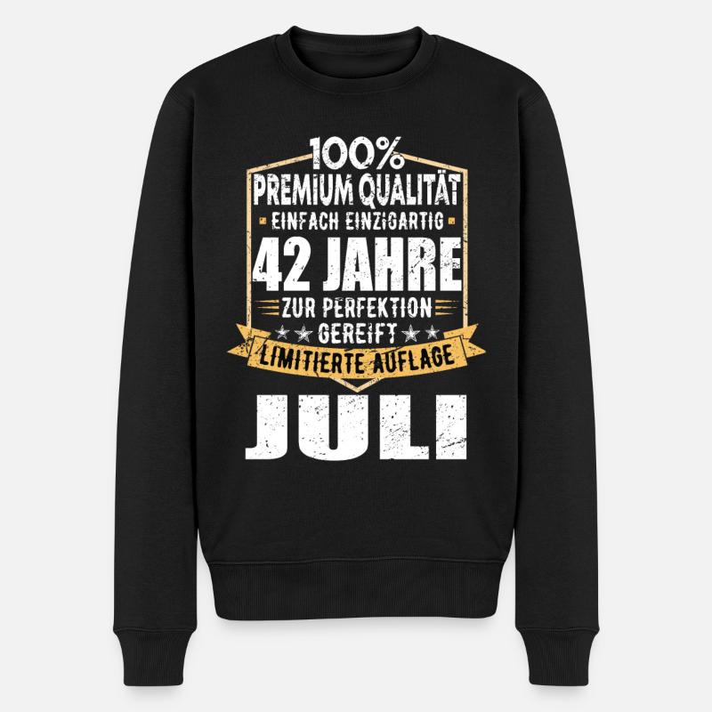 42. Geburtstag Juli Jahrgang 1981 Vintage - Männer Premium Bio Pullover - Schwarz